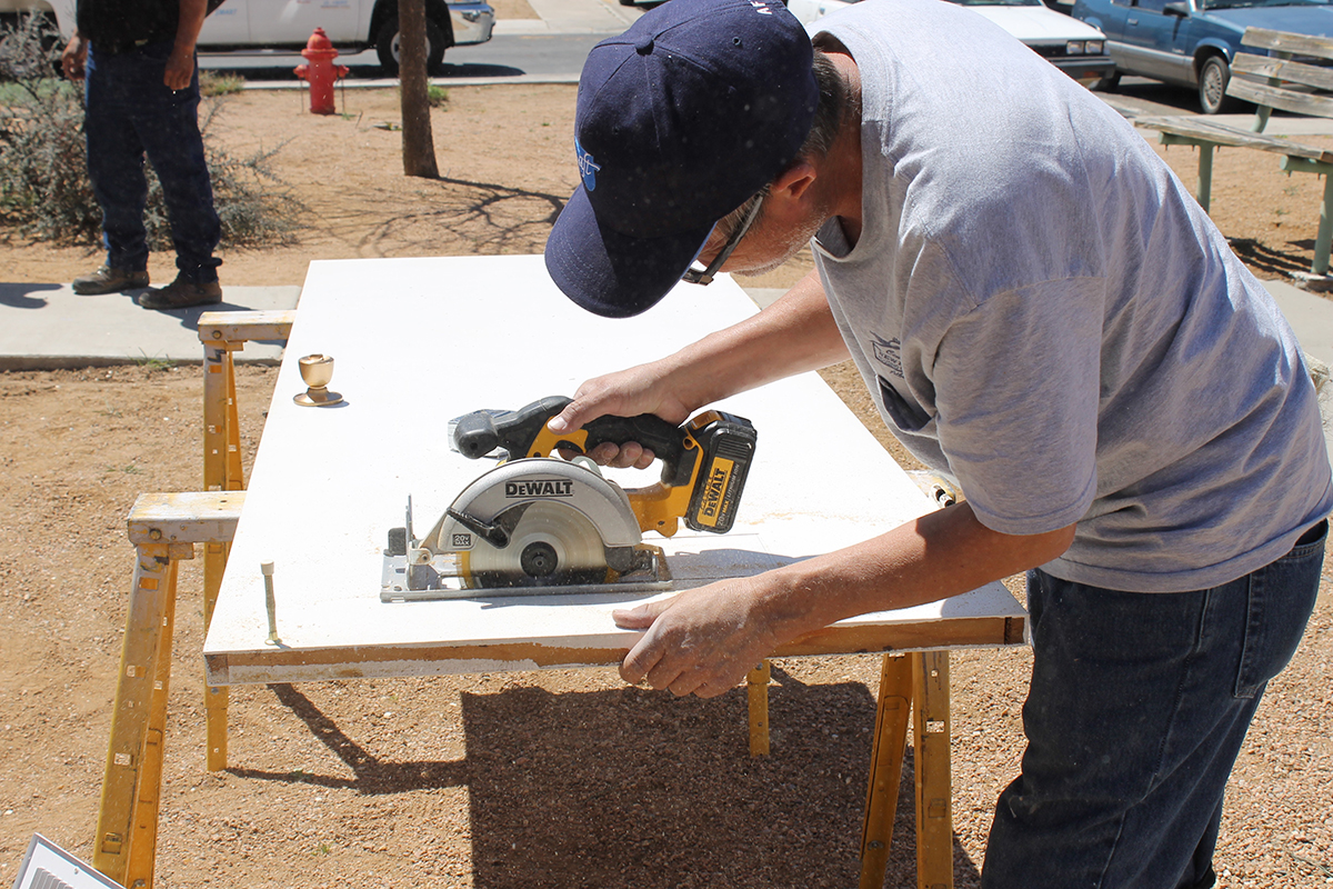 General contractor using power tools