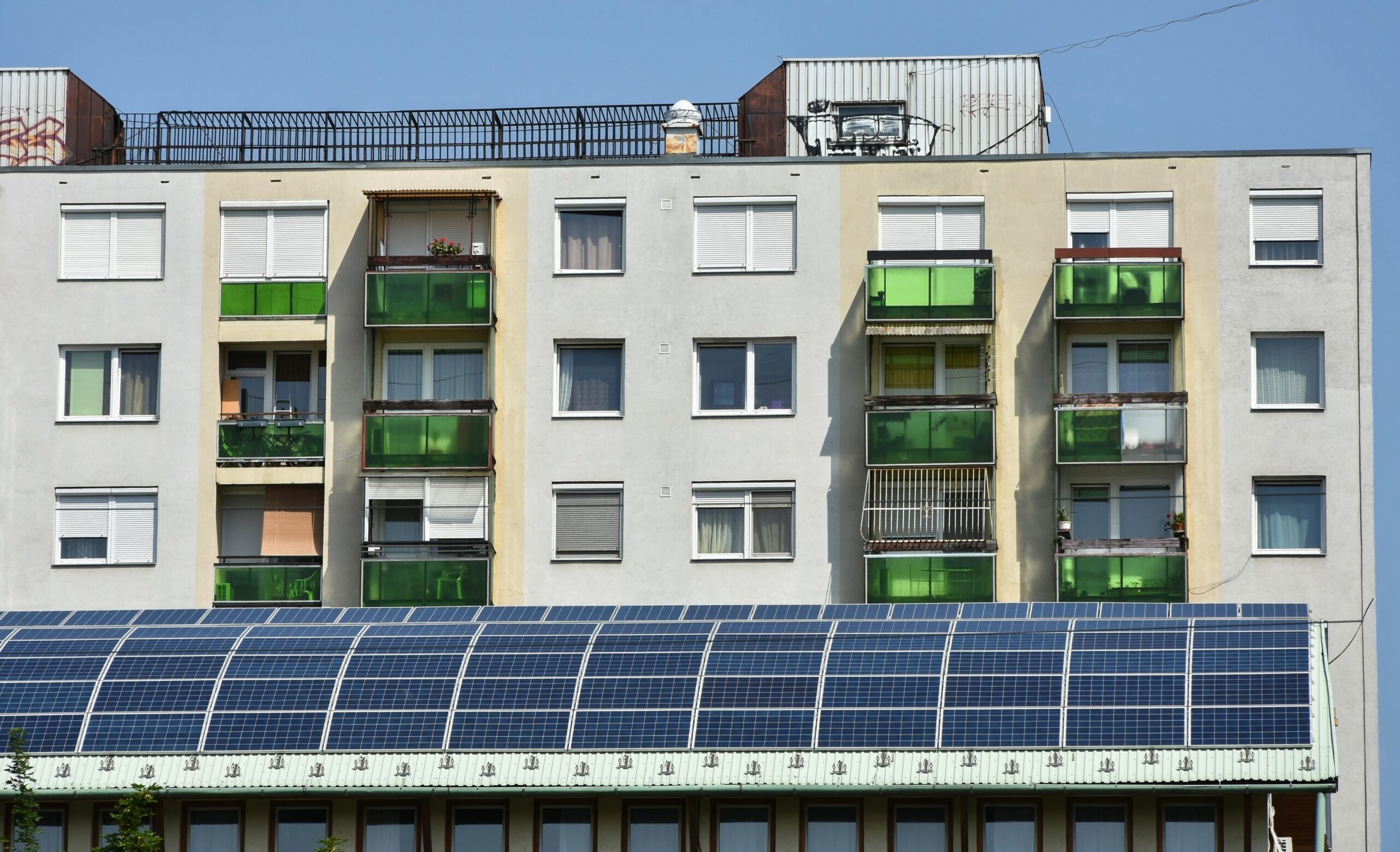 Multifamily building with solar
