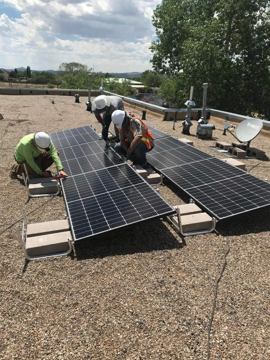 Solar Panels being installed on roof